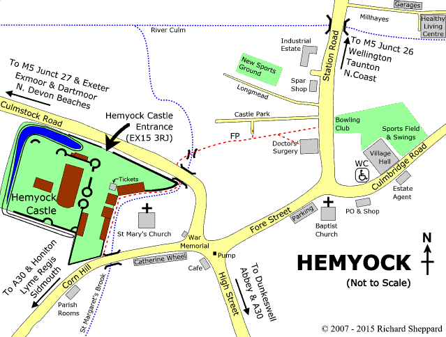 Map of Hemyock Village